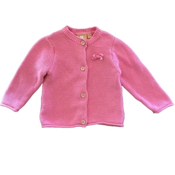 Manor Baby Pink Knit Cardigan Sweater 6 Months - Picture 3 of 7